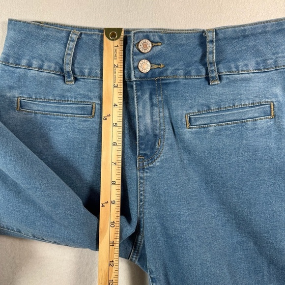 Sidefeel Jeans Womens 6 Blue Wide Leg High Rise Medium Wash Stretch - Picture 7 of 11